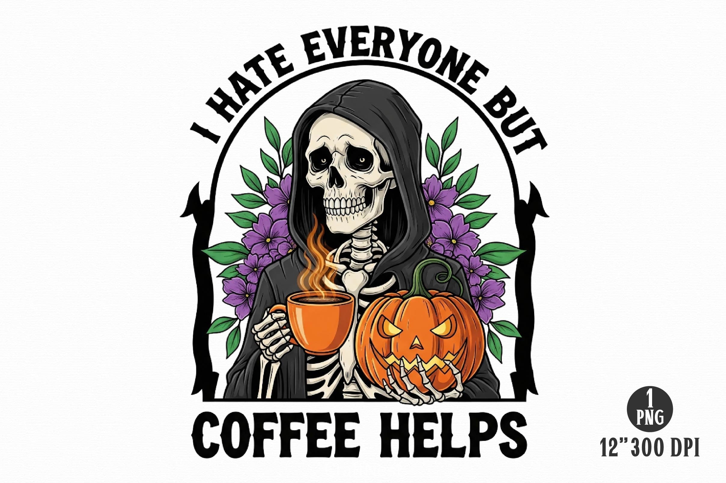 Skeleton Halloween Quote Clipart Bundle 3