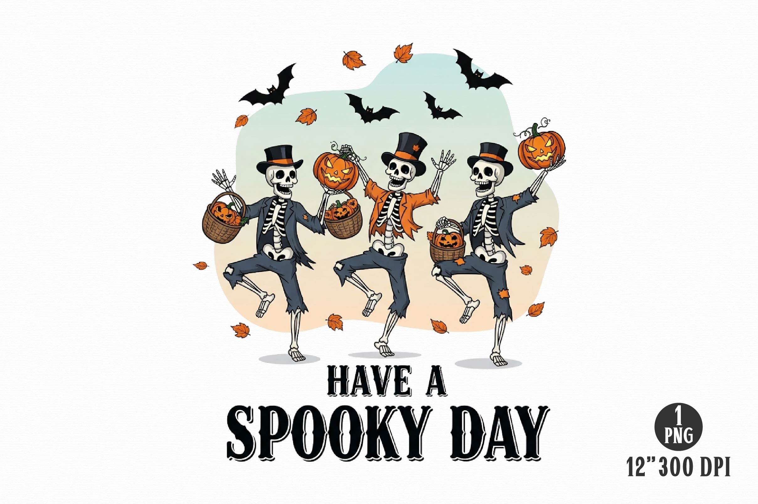 Skeleton Halloween Quote Clipart Bundle 4