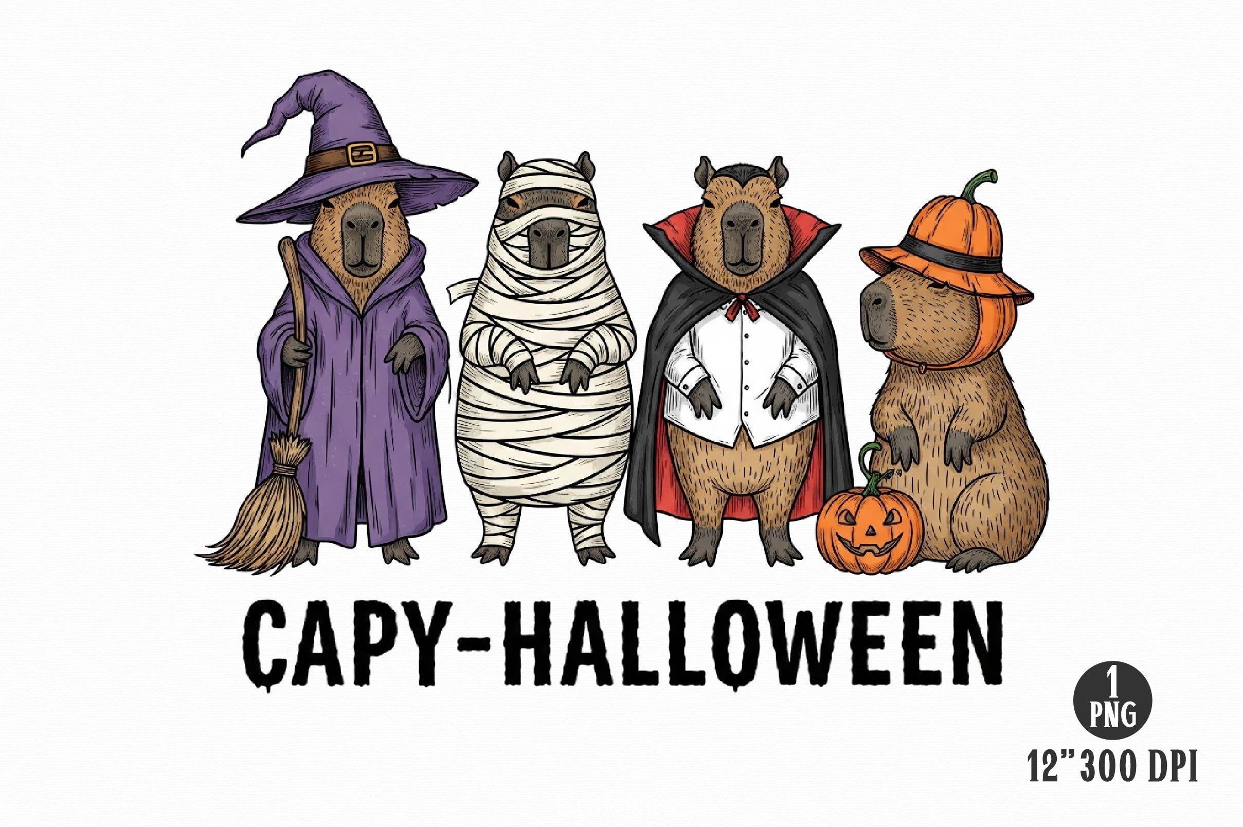 Halloween Capybara Clipart Bundle13