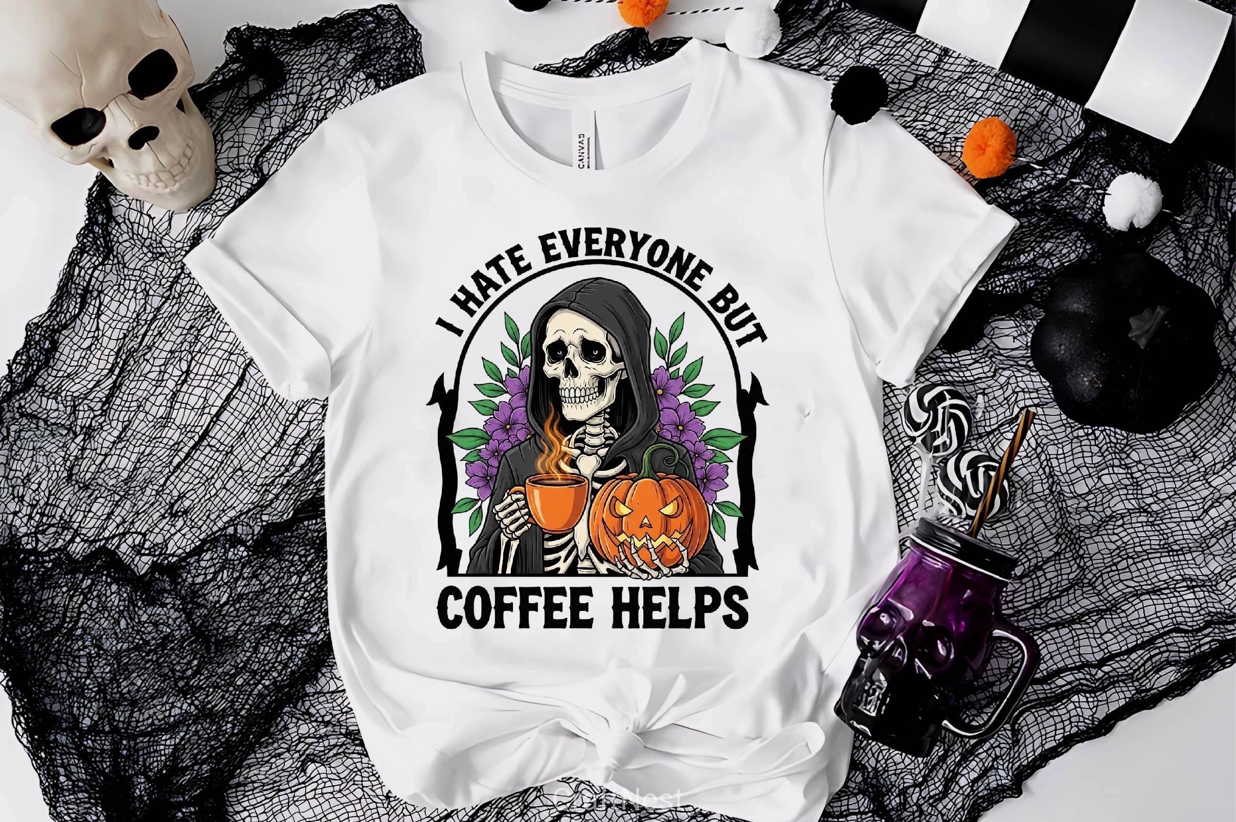 Skeleton Halloween Quote Clipart Bundle 3