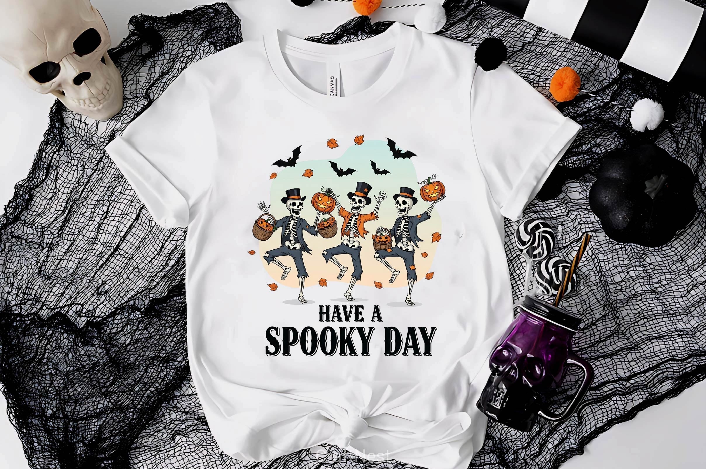 Skeleton Halloween Quote Clipart Bundle 4
