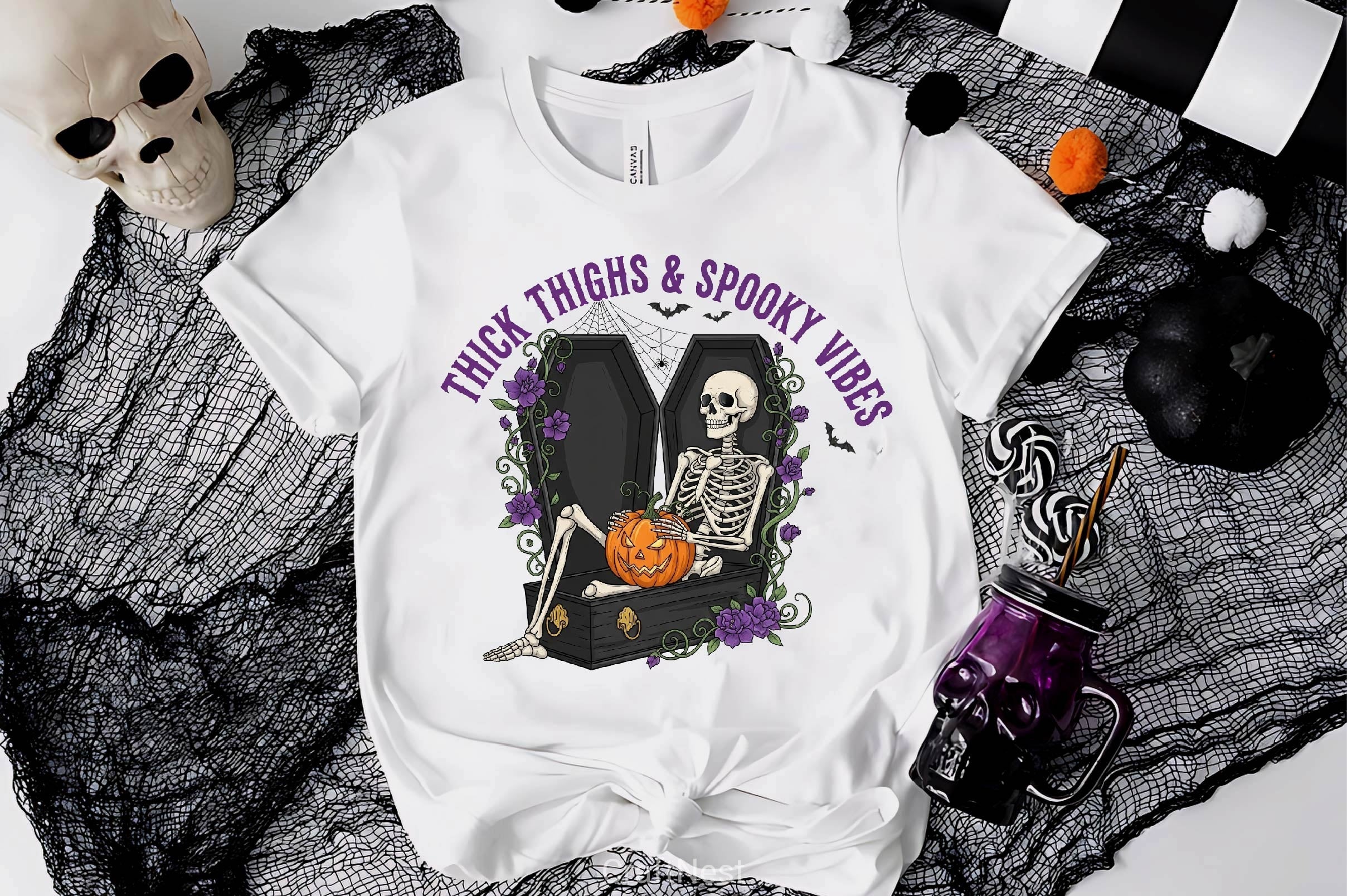 Skeleton Halloween Quote Clipart Bundle 1