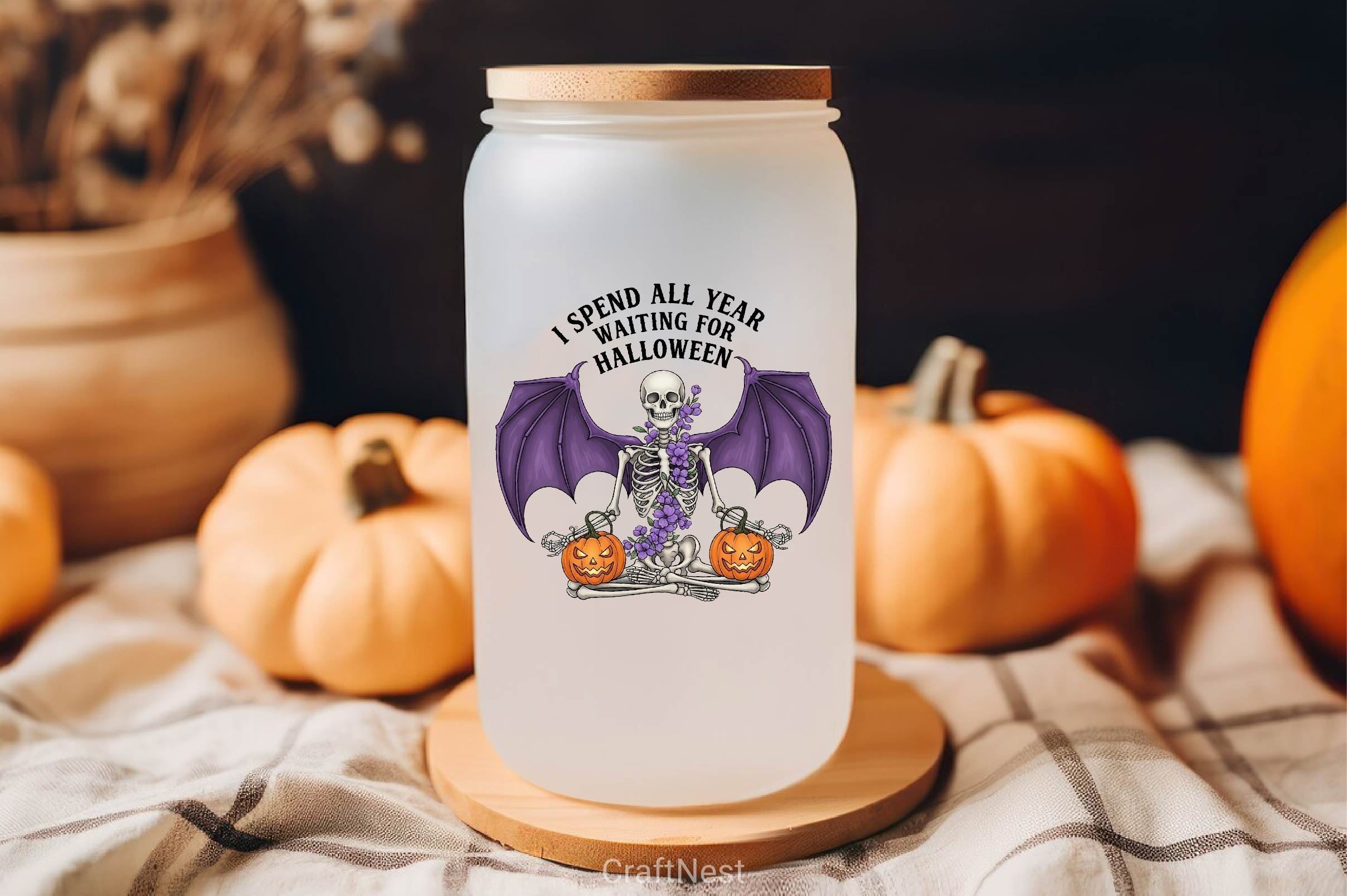Skeleton Halloween Quote Clipart Bundle 9