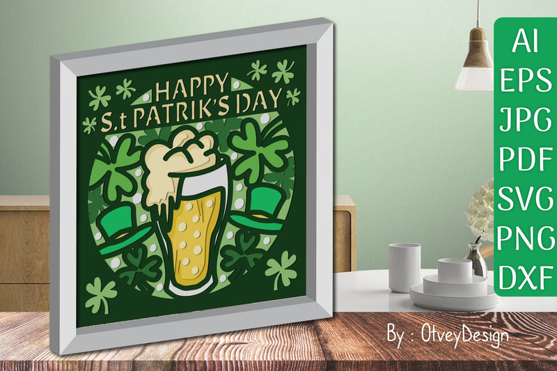 St. Patrick's Day 3D Shadow Box Layered Papercut SVG Bundle 1 - CraftNest - Digital Crafting and Art