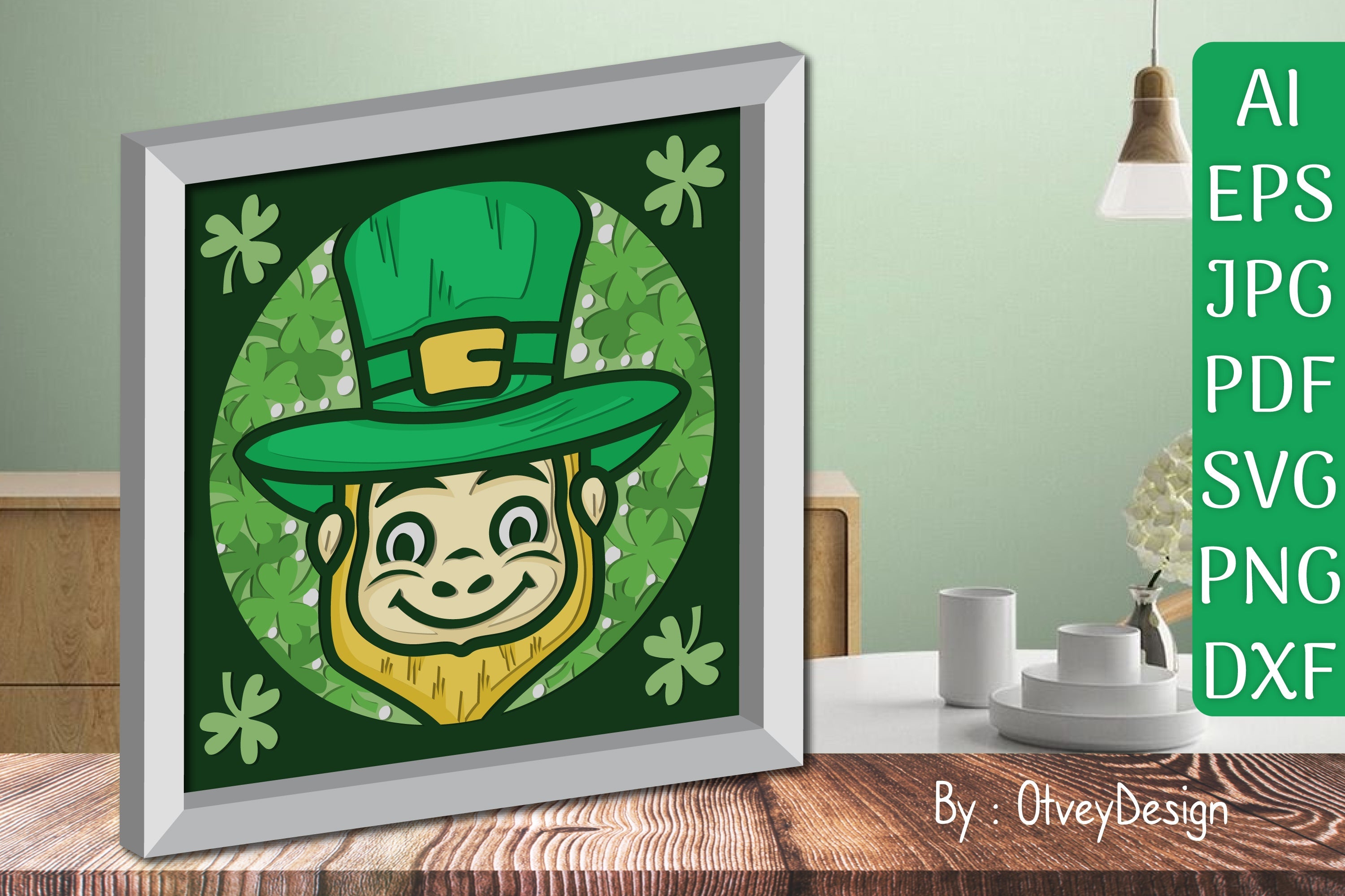 St Patrick's Day 3D Shadow Box Layered Papercut SVG Bundle