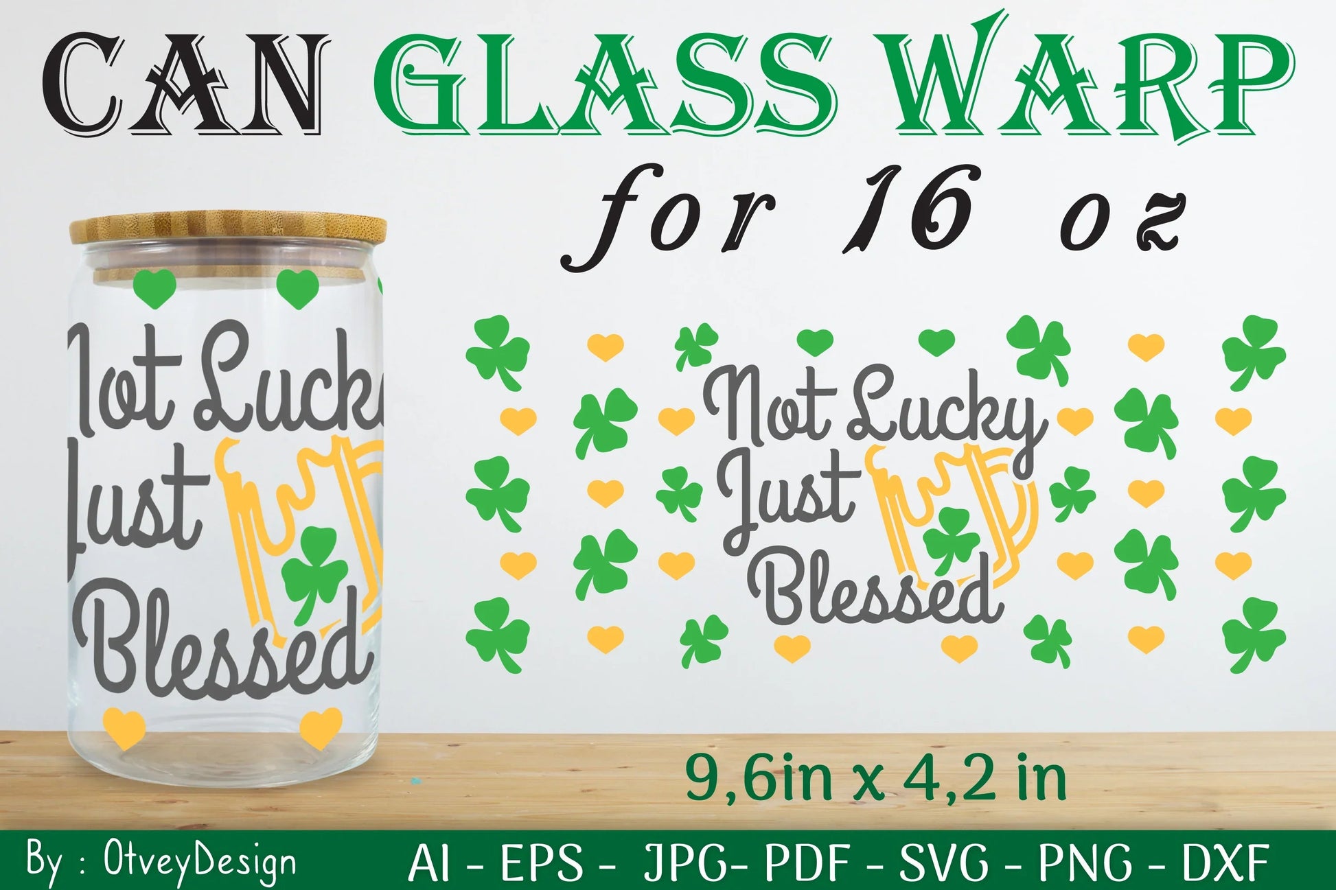St Patrick's Day 16oz Can Glass Wrap SVG Bundle 2 - CraftNest - Digital Crafting and Art