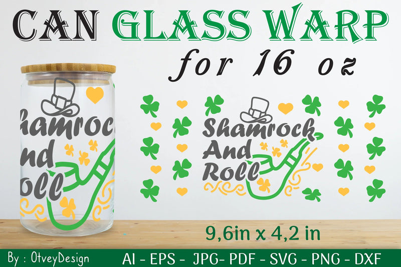 St Patrick's Day 16oz Can Glass Wrap SVG Bundle 4 - CraftNest - Digital Crafting and Art