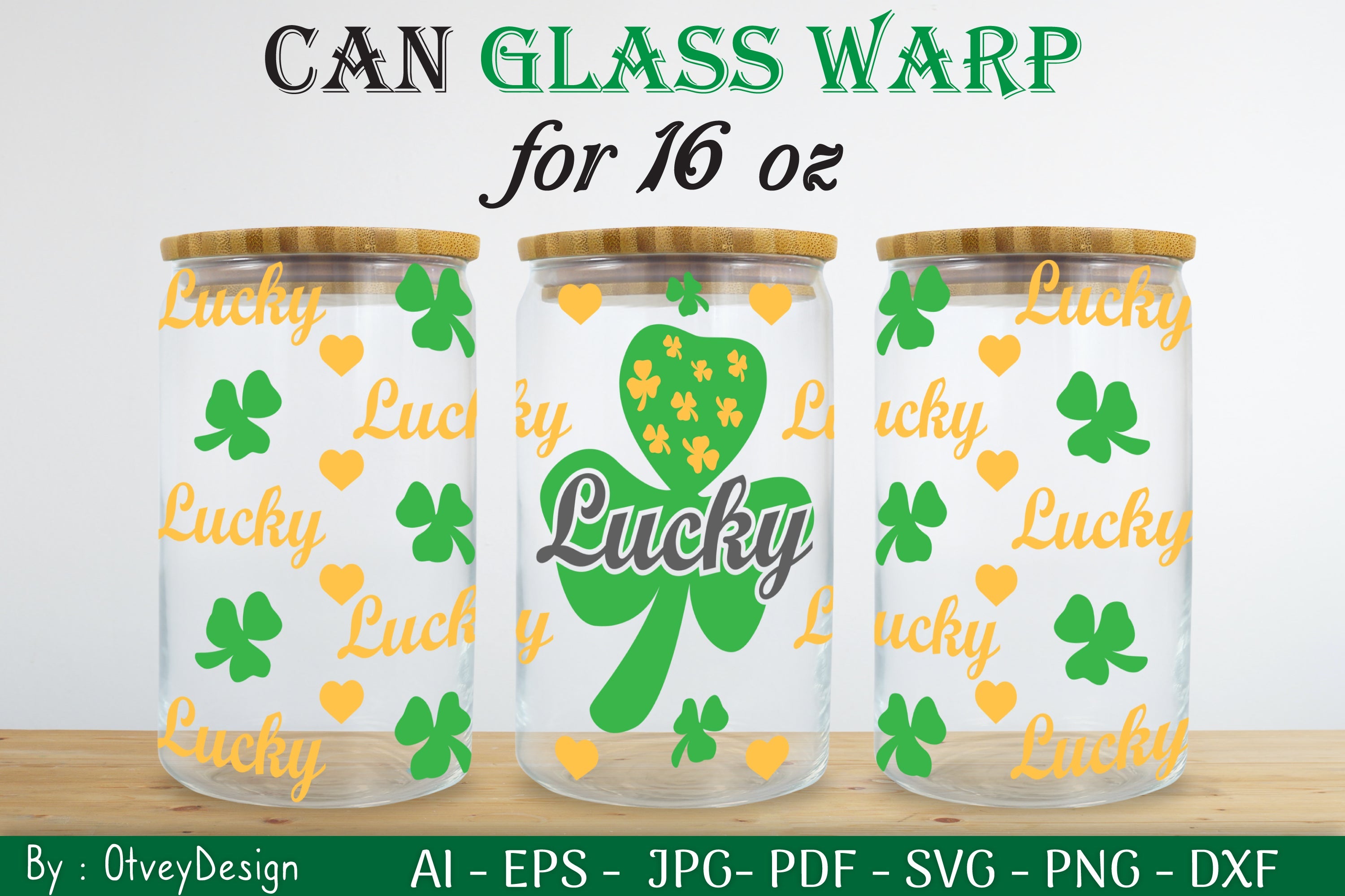 St Patrick's Day 16oz Can Glass Wrap SVG Bundle 9 - CraftNest - Digital Crafting and Art