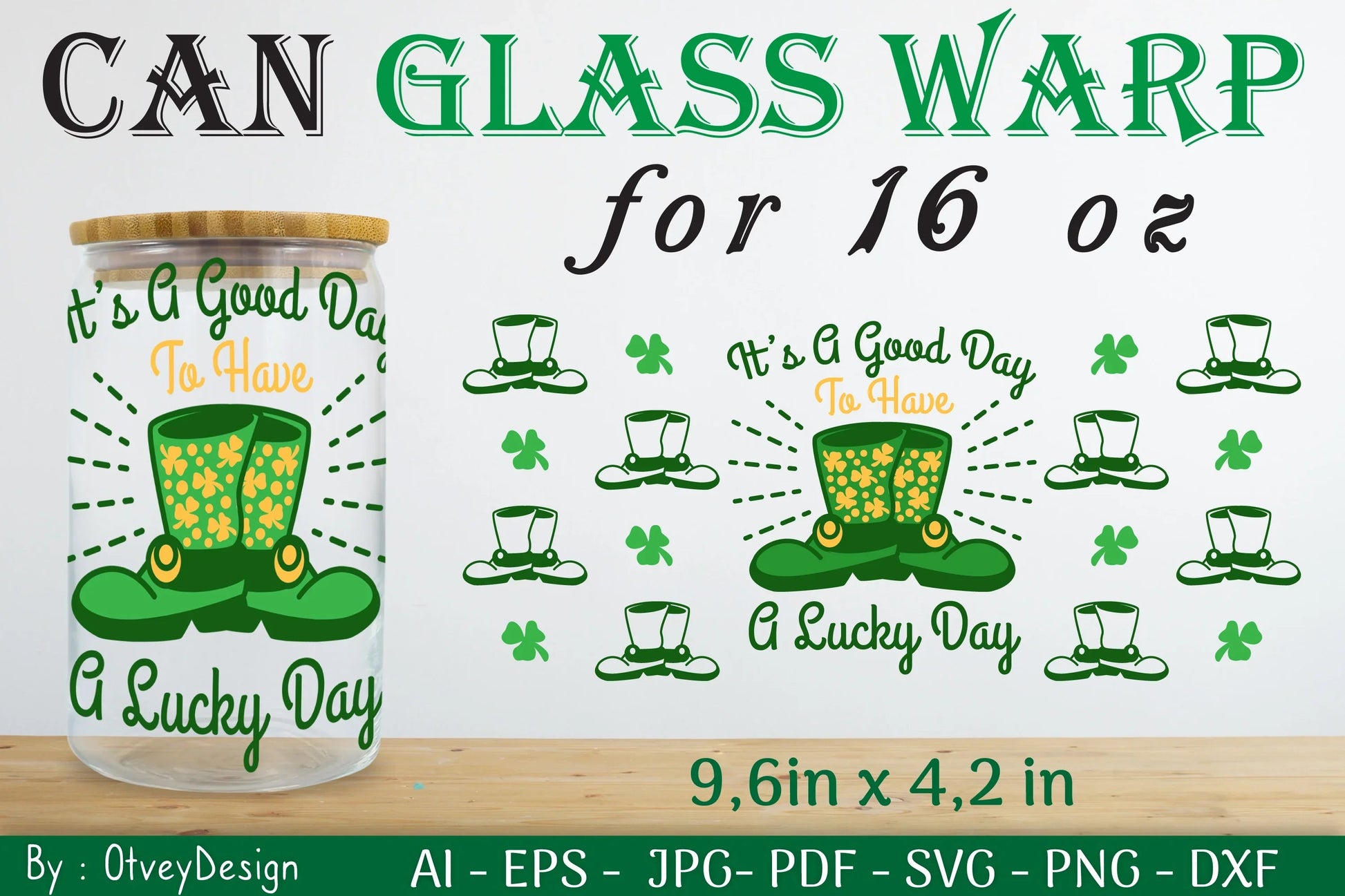 St Patrick's Day 16oz Can Glass Wrap SVG Bundle 10 - CraftNest - Digital Crafting and Art