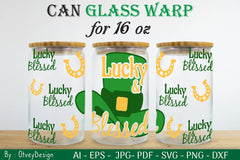 St Patrick's Day 16oz Can Glass Wrap SVG Bundle 11 - CraftNest - Digital Crafting and Art