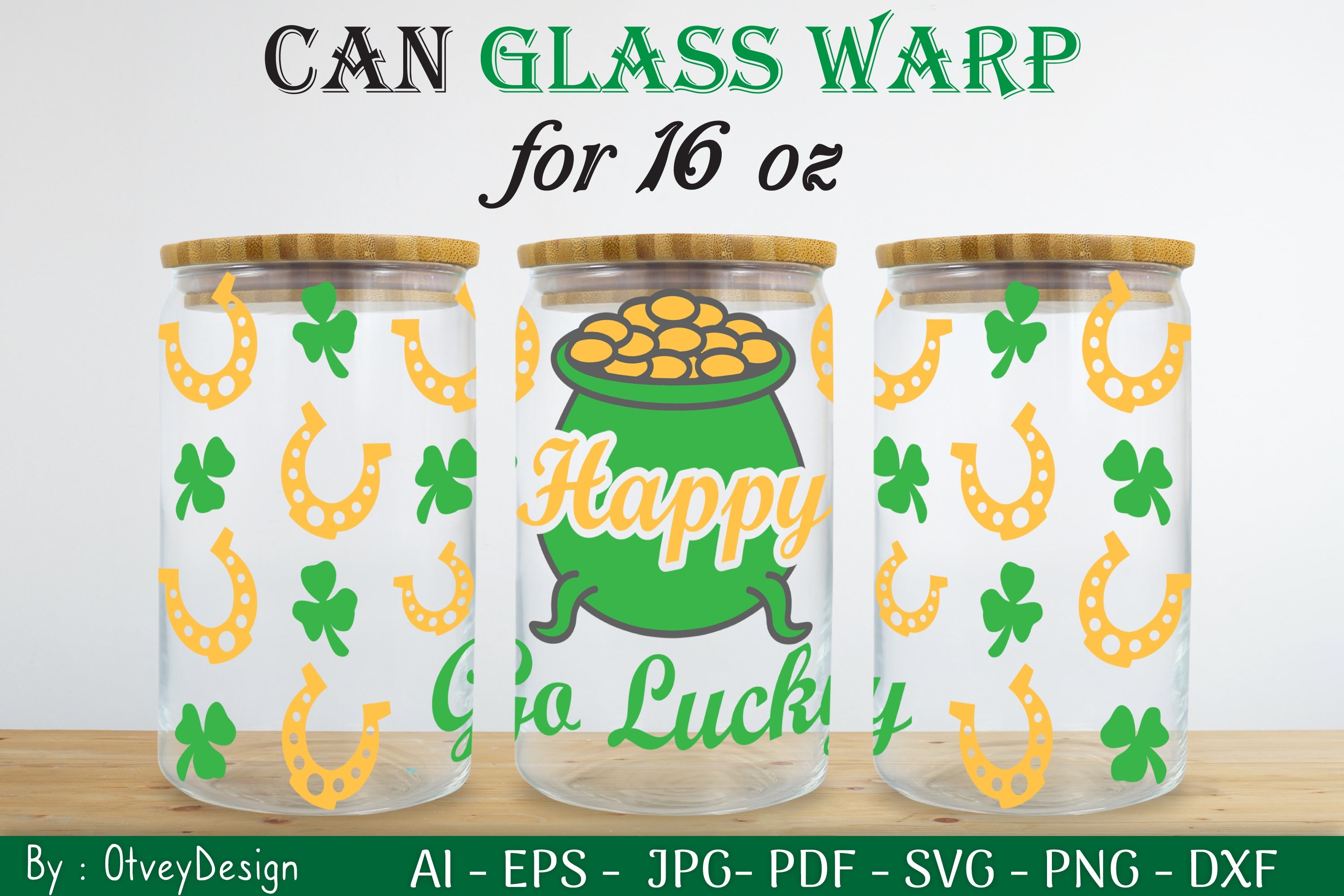 St. Patrick's Day 16oz Can Glass Wrap SVG Bundle