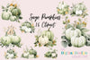 Sage Floral Pumpkin Clipart Bundle