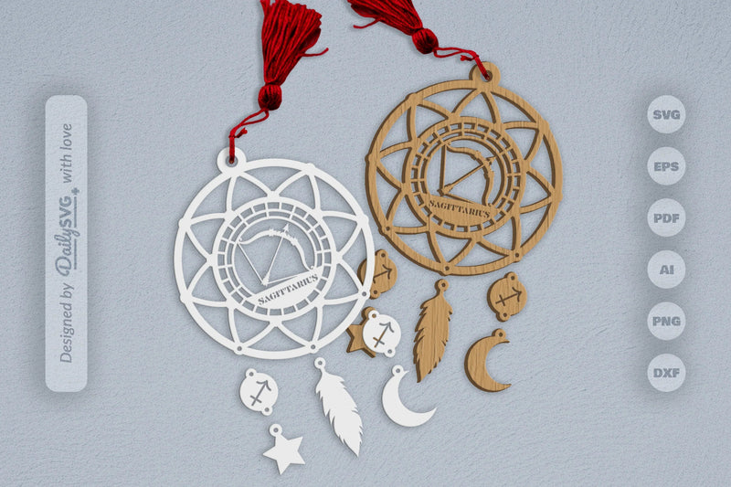 Sagittarius Dream Catcher Set SVG Bundle 9 - CraftNest - Digital Crafting and Art