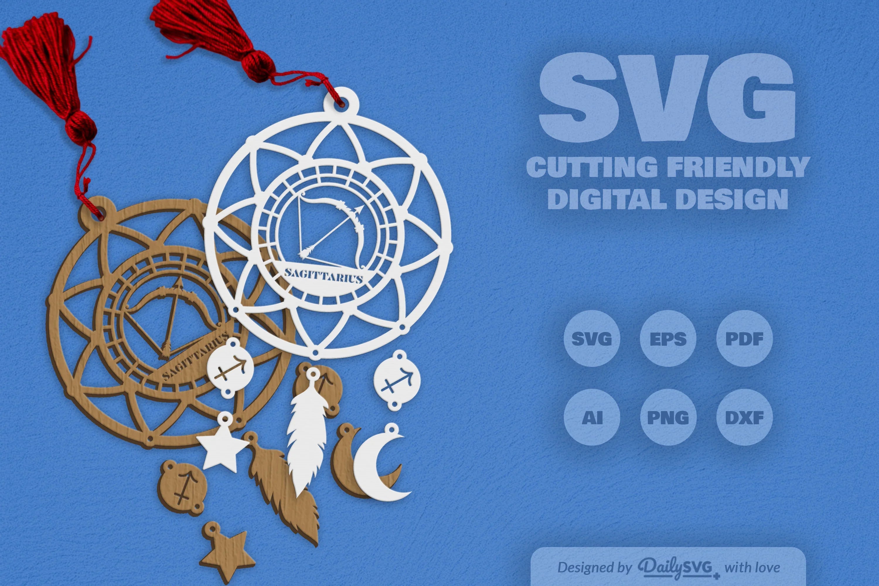 Sagittarius Dream Catcher Set SVG Bundle 9 - CraftNest - Digital Crafting and Art