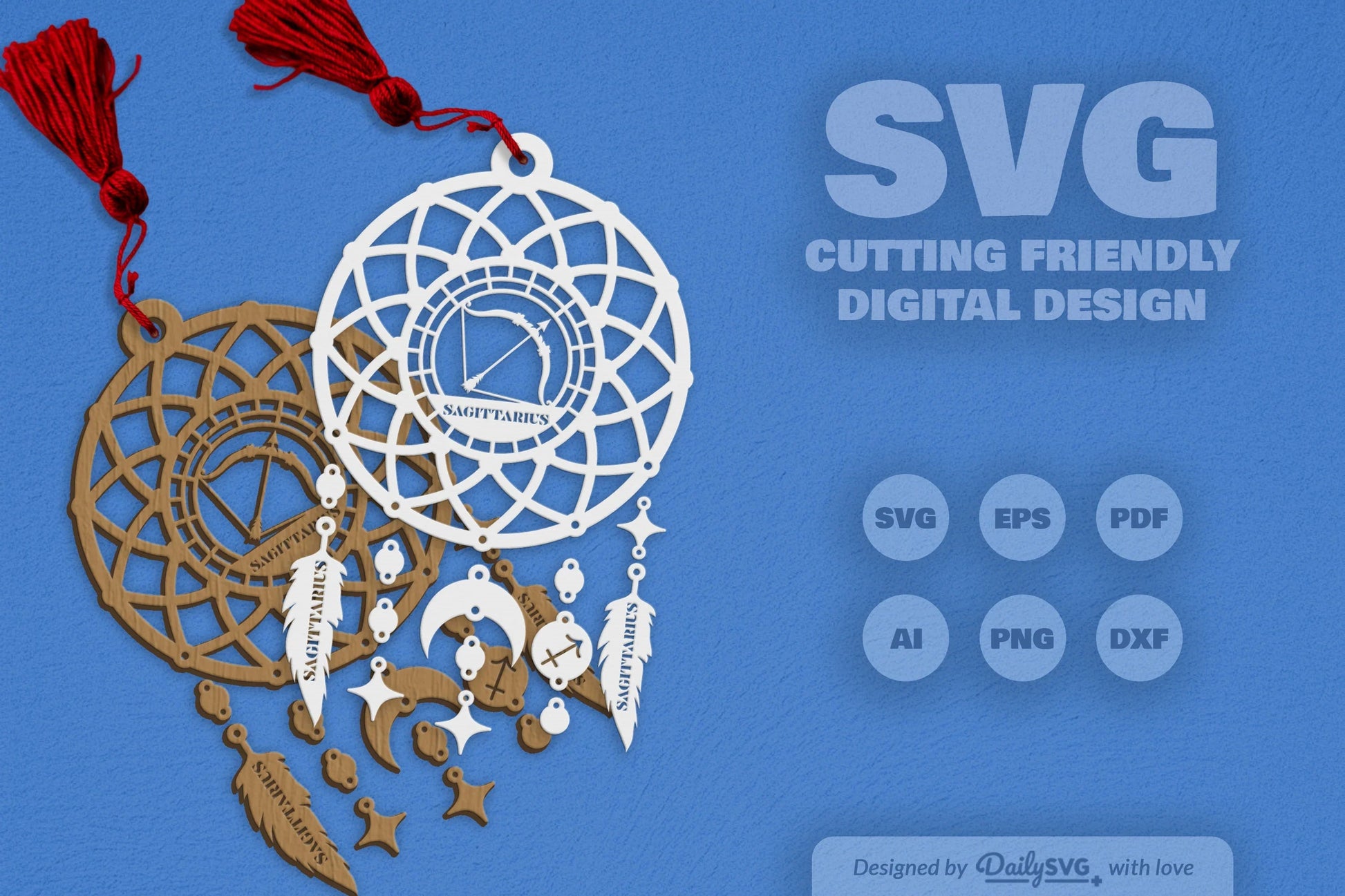 Sagittarius Dream Catcher Set SVG Bundle 4 - CraftNest - Digital Crafting and Art