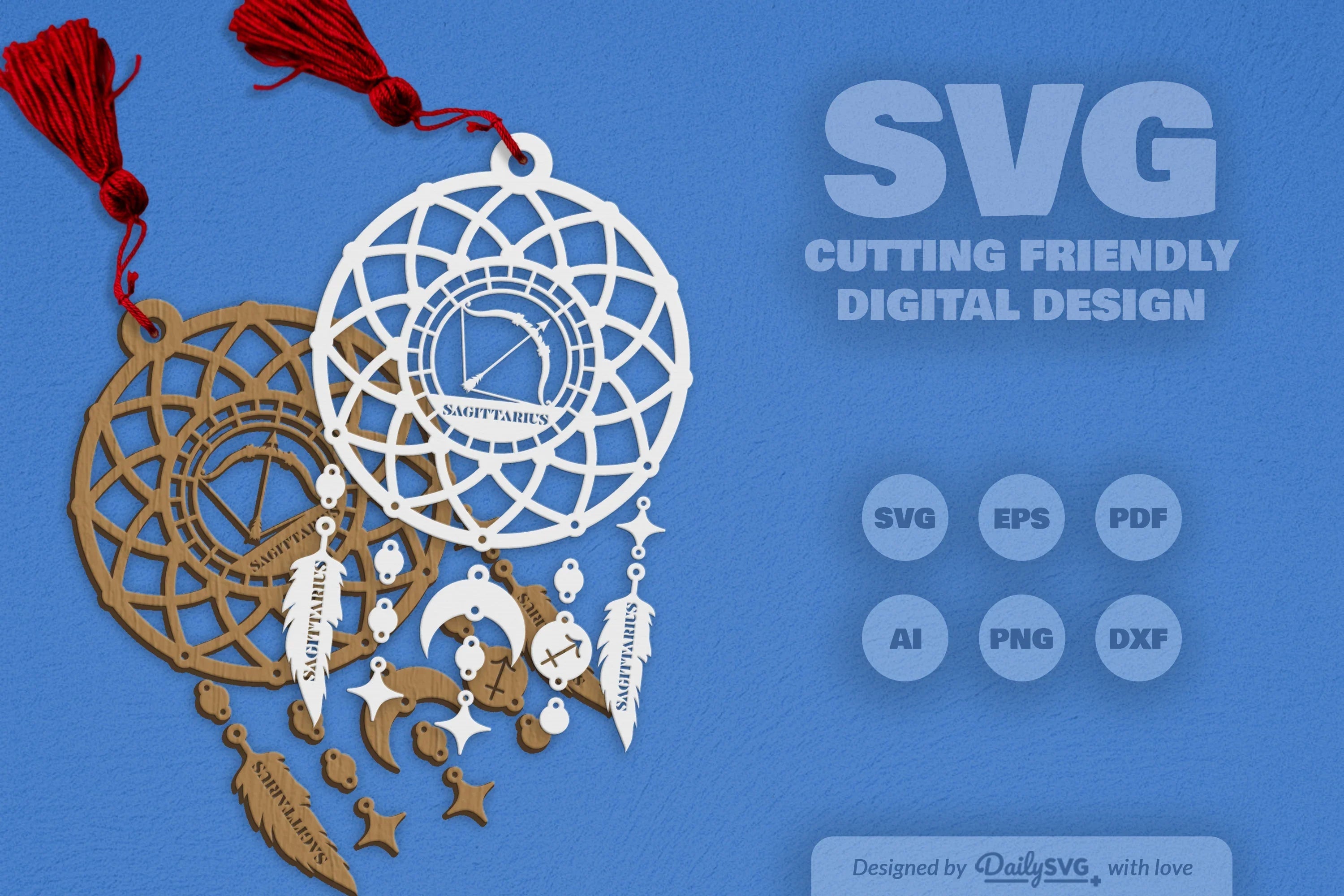 Sagittarius Dream Catcher Set SVG Bundle 4 - CraftNest - Digital Crafting and Art
