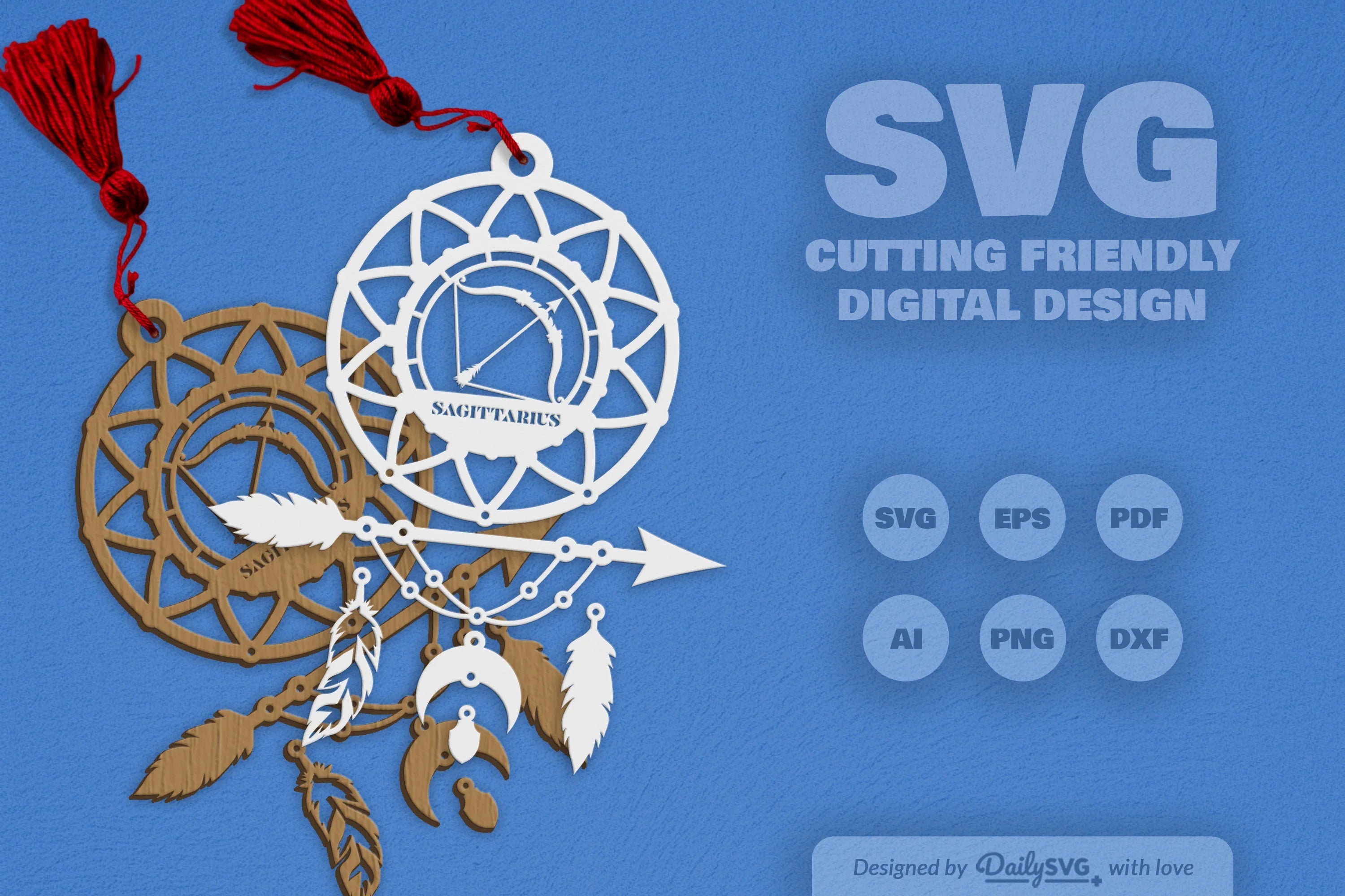 Sagittarius Dream Catcher SVG Bundle Set - CraftNest - Digital Crafting and Art