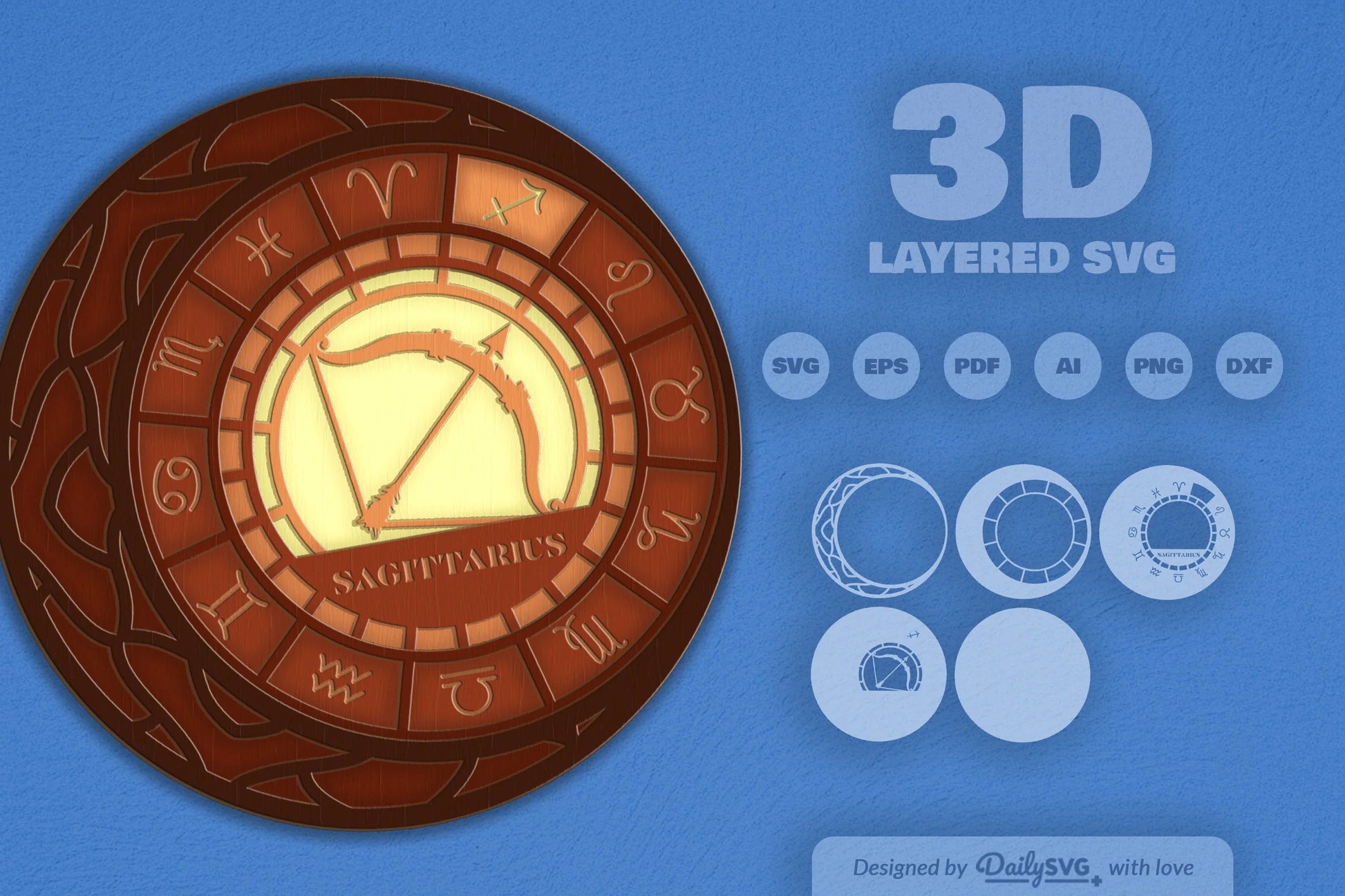 Sagittarius Zodiac Laser Cut SVG Bundle - CraftNest - Digital Crafting and Art