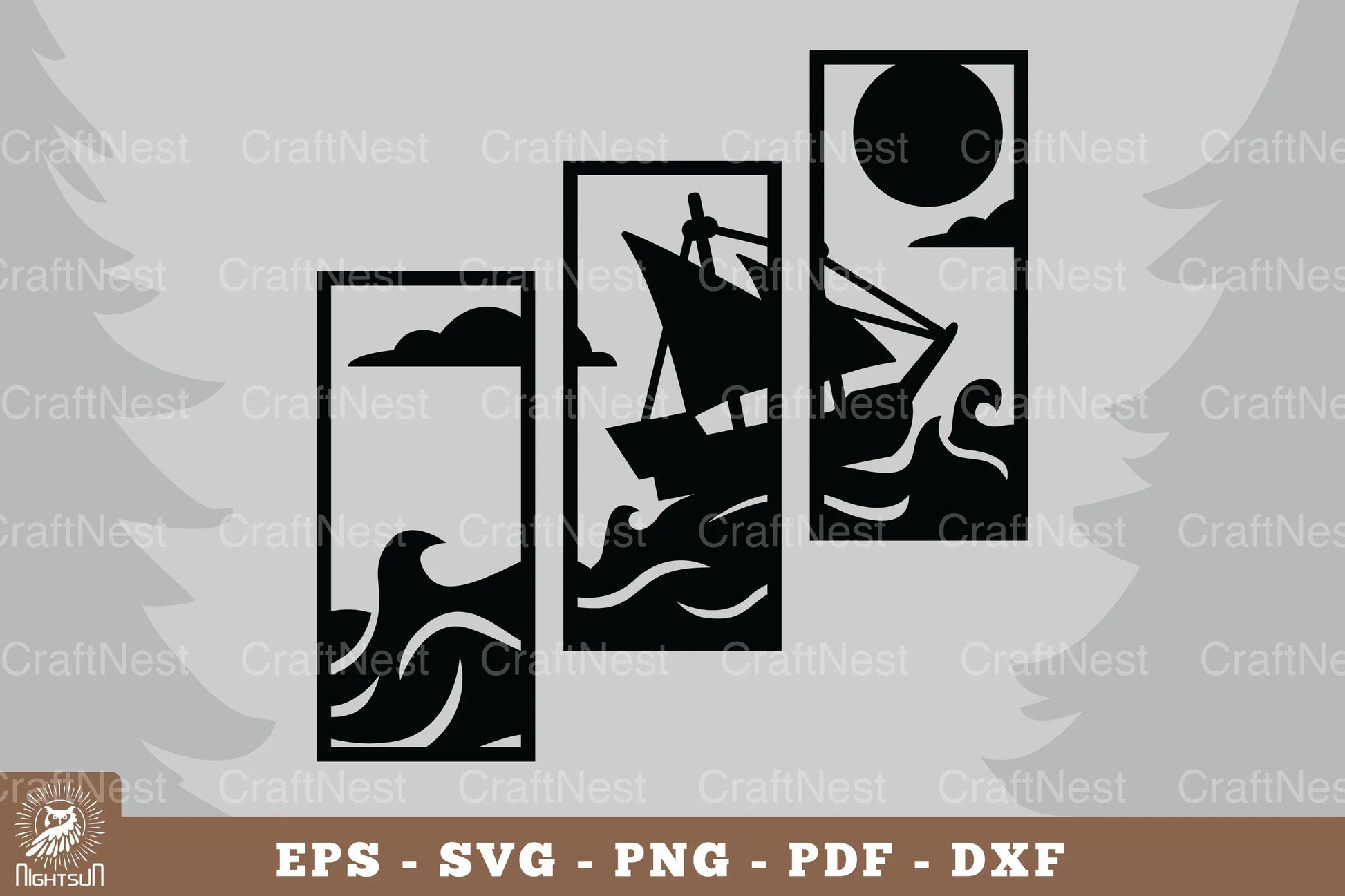 Sailing Ship Home Decor SVG Bundle - CraftNest - Digital Crafting and Art