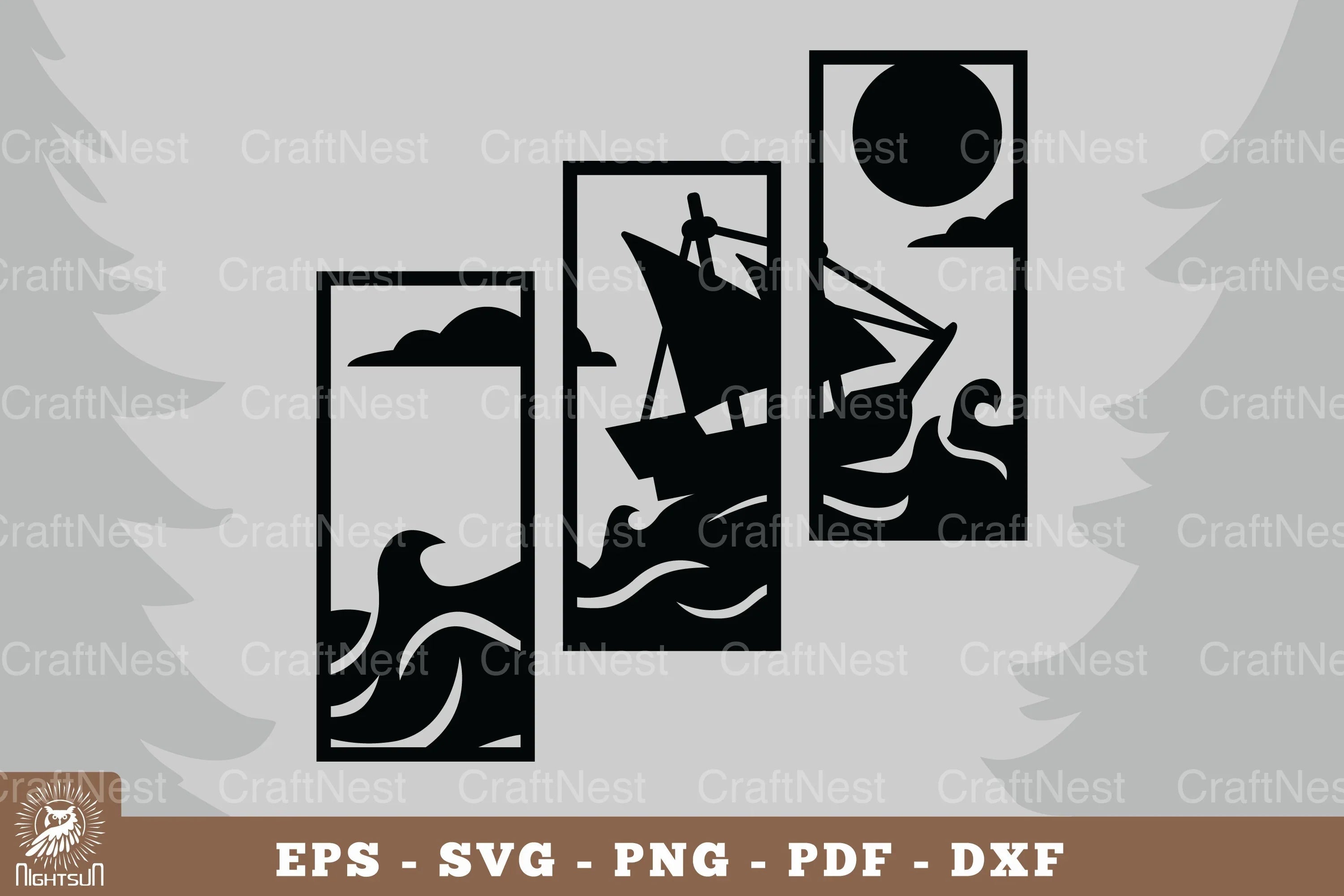Sailing Ship Home Decor SVG Bundle - CraftNest - Digital Crafting and Art