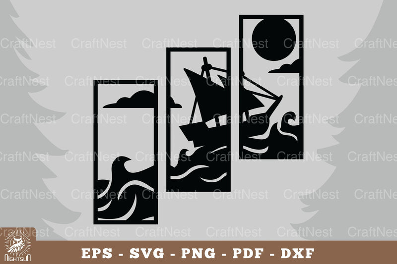 Sailing Ship Home Decor SVG Bundle - CraftNest - Digital Crafting and Art