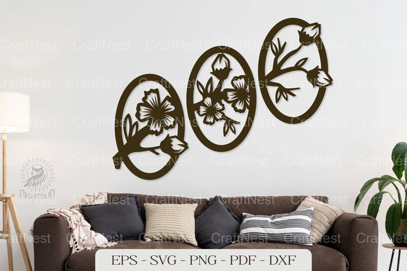 Sakura Branch Wall Decor Clipart Bundle - CraftNest - Digital Crafting and Art