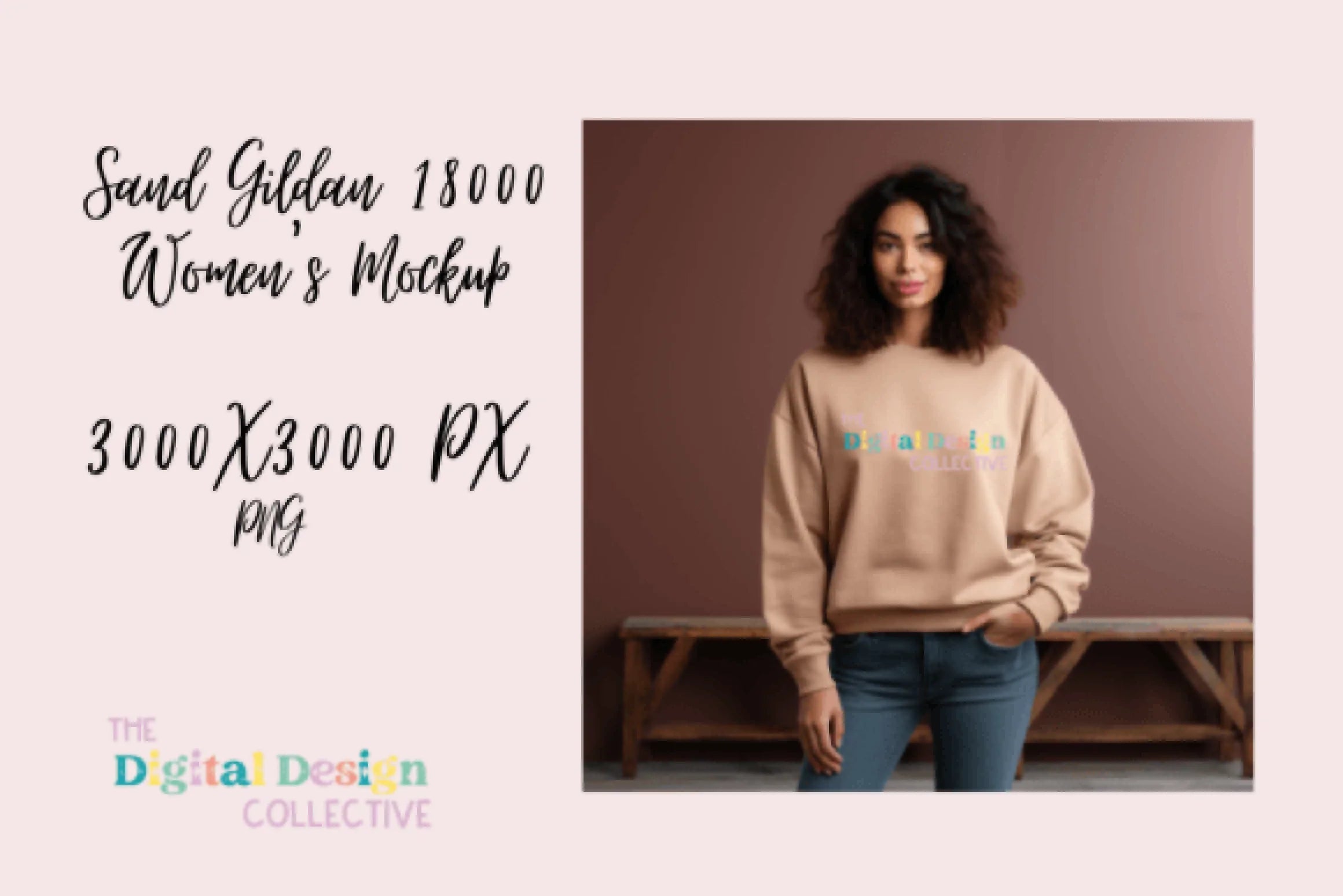 Women's Sand Sweatshirt Mockup - CraftNest - Digital Crafting and Art