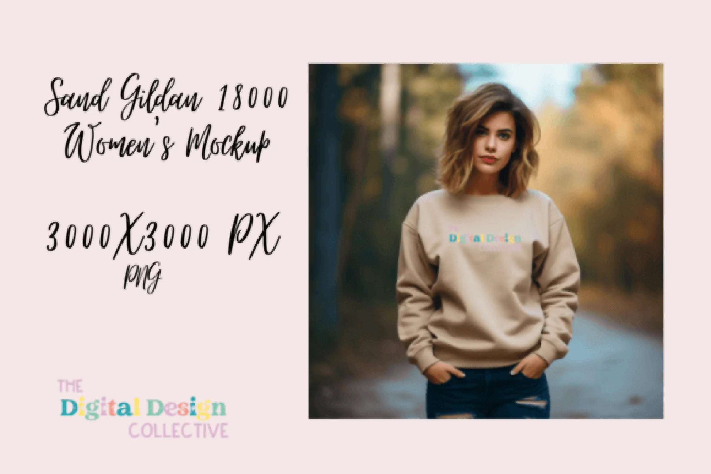 Women's Sand Sweatshirt Mockup - CraftNest - Digital Crafting and Art
