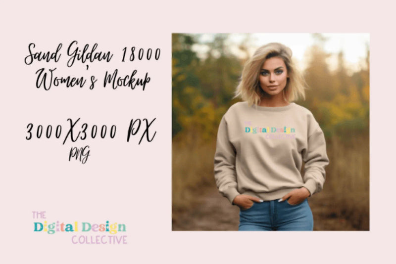 Women's Sand Sweatshirt Mockup - CraftNest - Digital Crafting and Art