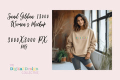 Women's Sand Gildan 18000 Mockup - CraftNest - Digital Crafting and Art