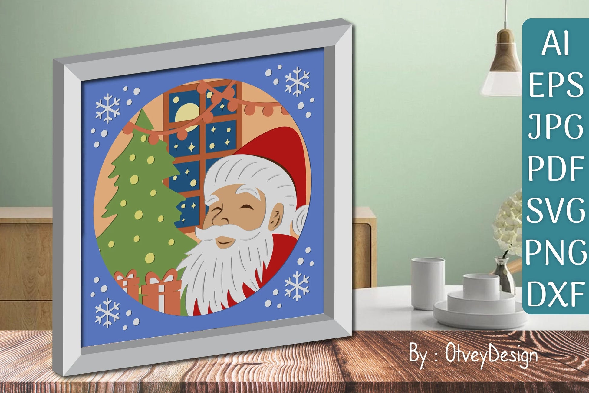 Santa Claus 3D Shadow Box SVG Bundle - CraftNest - Digital Crafting and Art