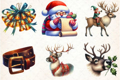 Santa Claus & Reindeer Clipart Bundle - CraftNest - Digital Crafting and Art