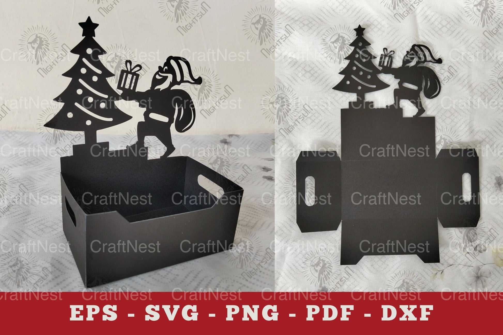 Santa and Gift Box Display Papercut Clipart Bundle - CraftNest - Digital Crafting and Art