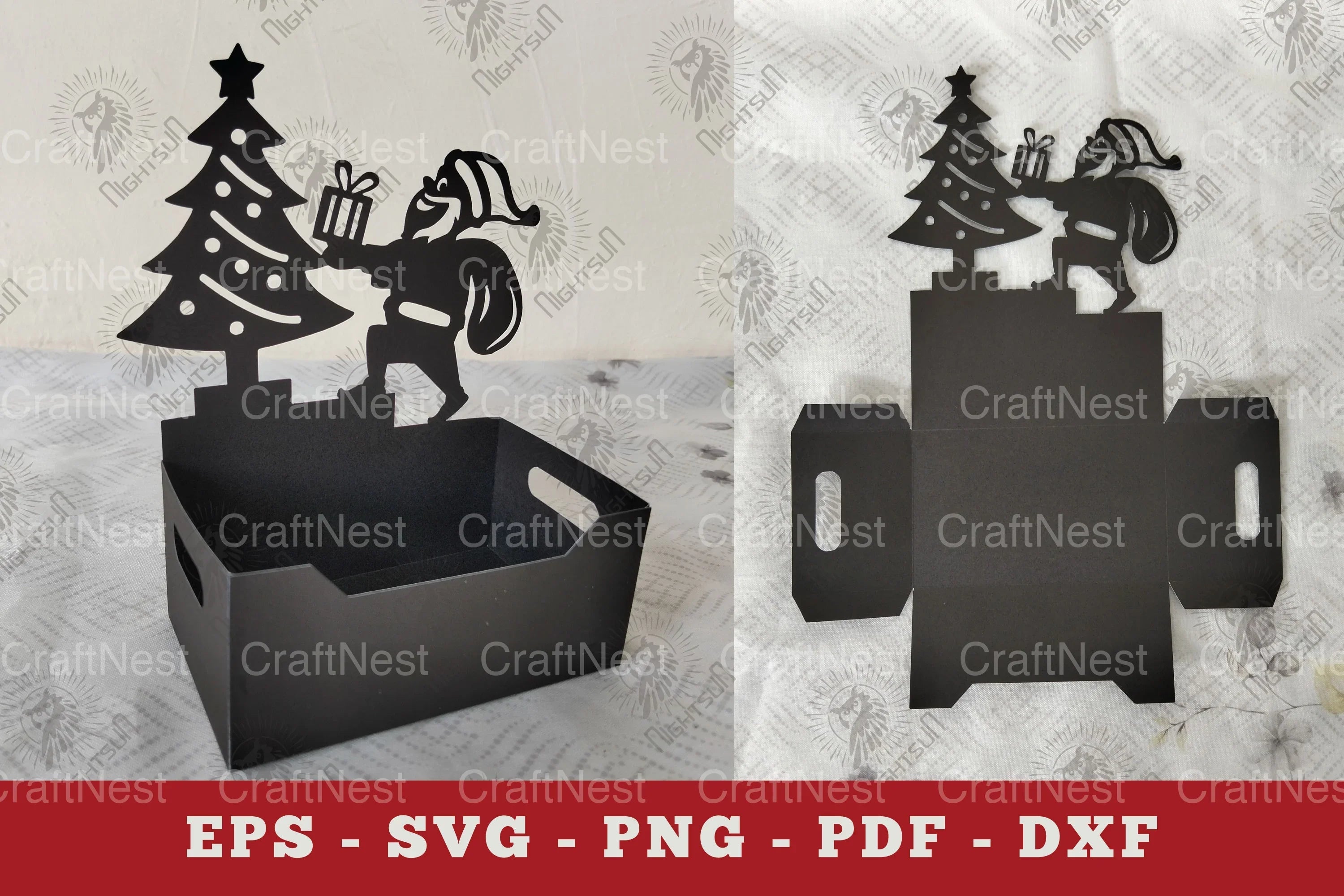 Santa and Gift Box Display Papercut Clipart Bundle - CraftNest - Digital Crafting and Art