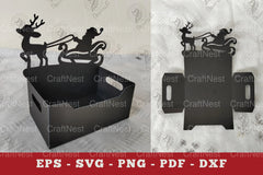 Santa in Sleigh Papercut Display Clipart Bundle - CraftNest - Digital Crafting and Art