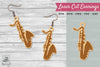 Saxophone Laser Cut Earrings SVG Design Bundle