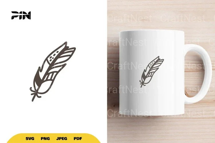 Scandinavian Doodle Feather SVG Bundle - CraftNest - Digital Crafting and Art