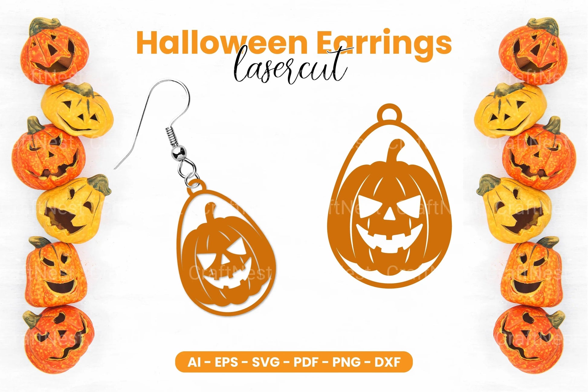 Scary Halloween Earrings Laser Cut SVG Bundle - CraftNest - Digital Crafting and Art