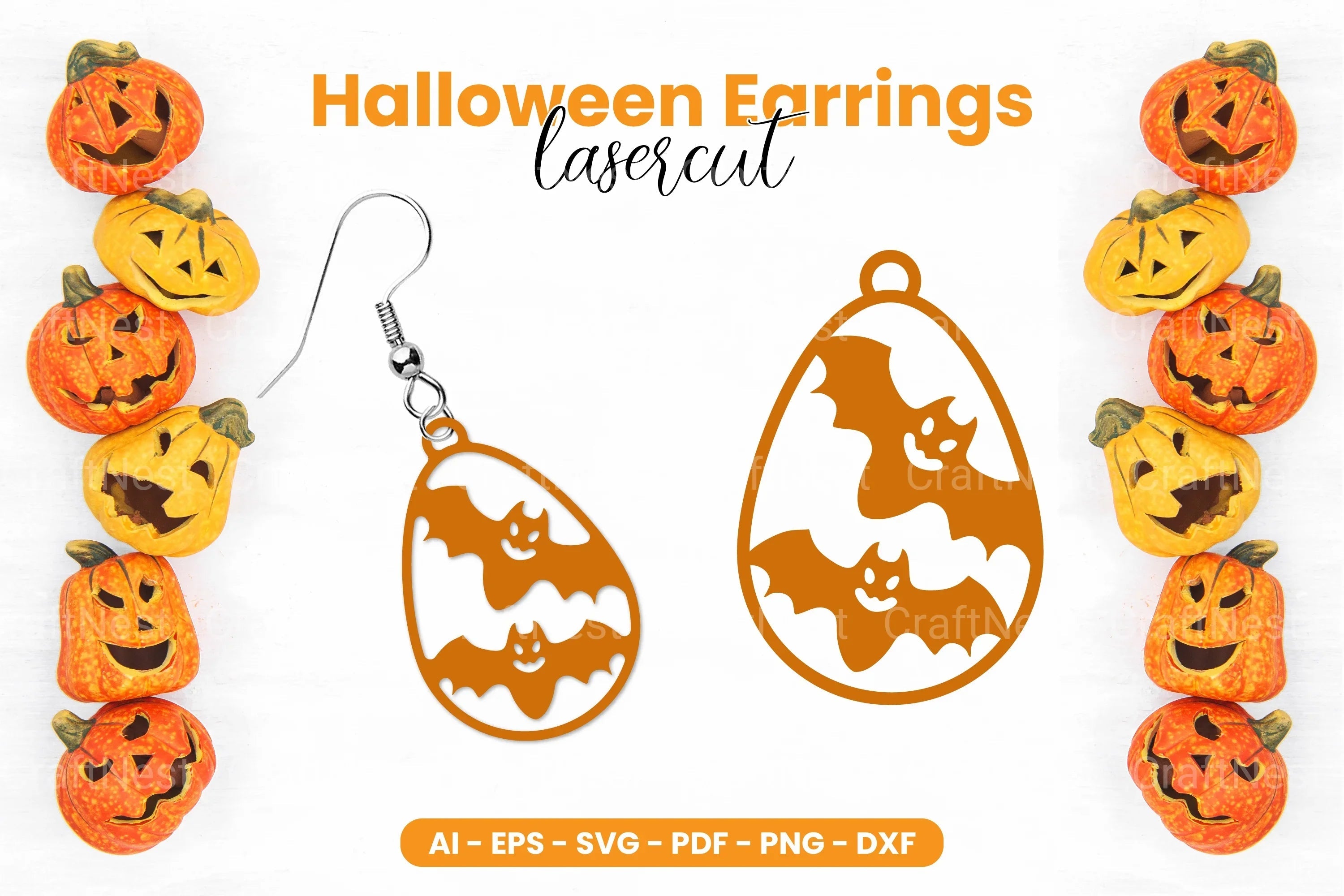 Scary Halloween Earrings Laser Cut SVG Bundle - CraftNest - Digital Crafting and Art