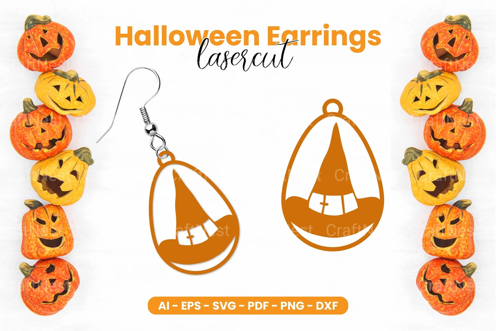 Scary Halloween Earrings Laser Cut SVG Bundle - CraftNest - Digital Crafting and Art