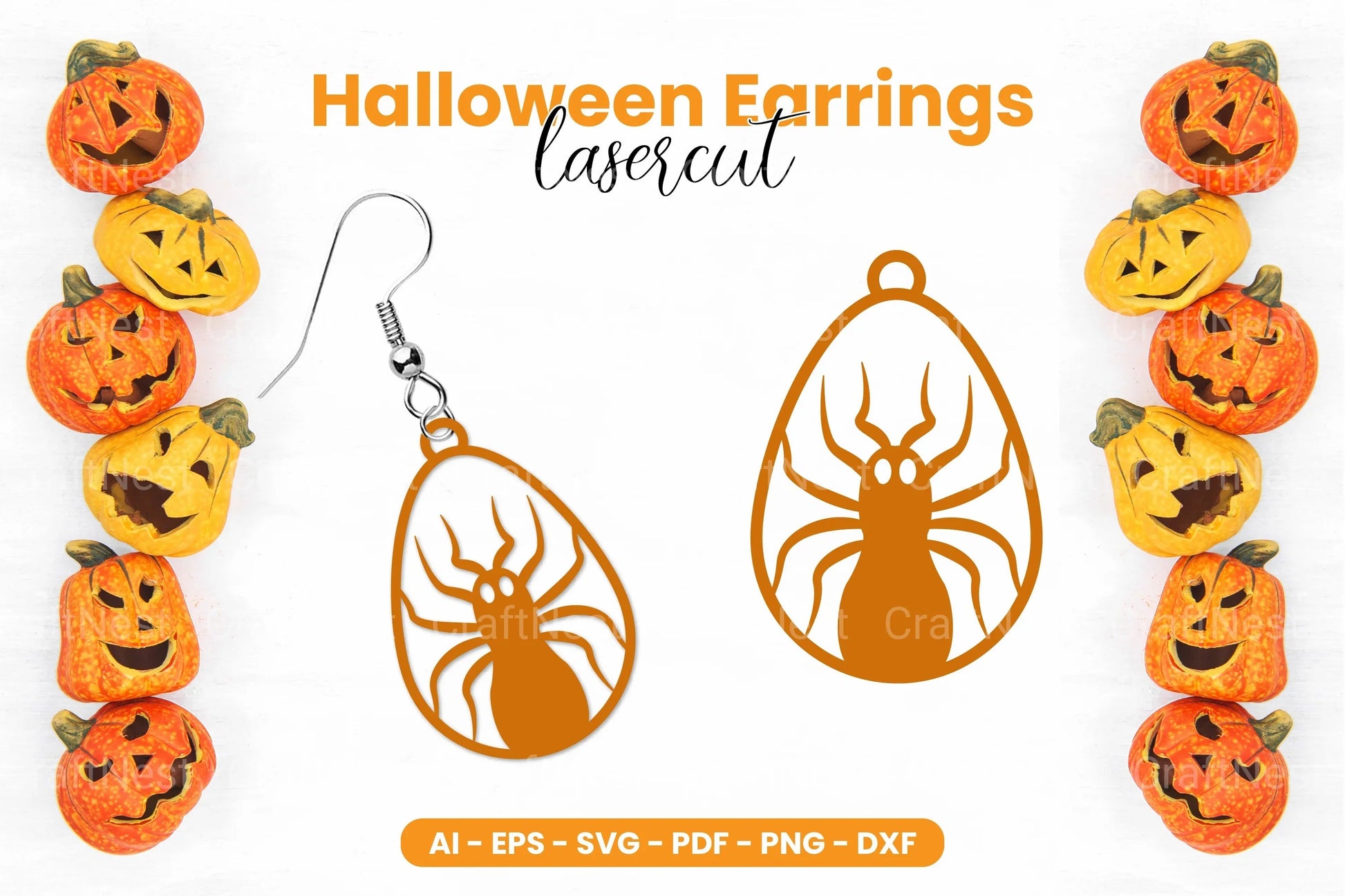 Scary Halloween Earrings Laser Cut SVG Bundle - CraftNest - Digital Crafting and Art