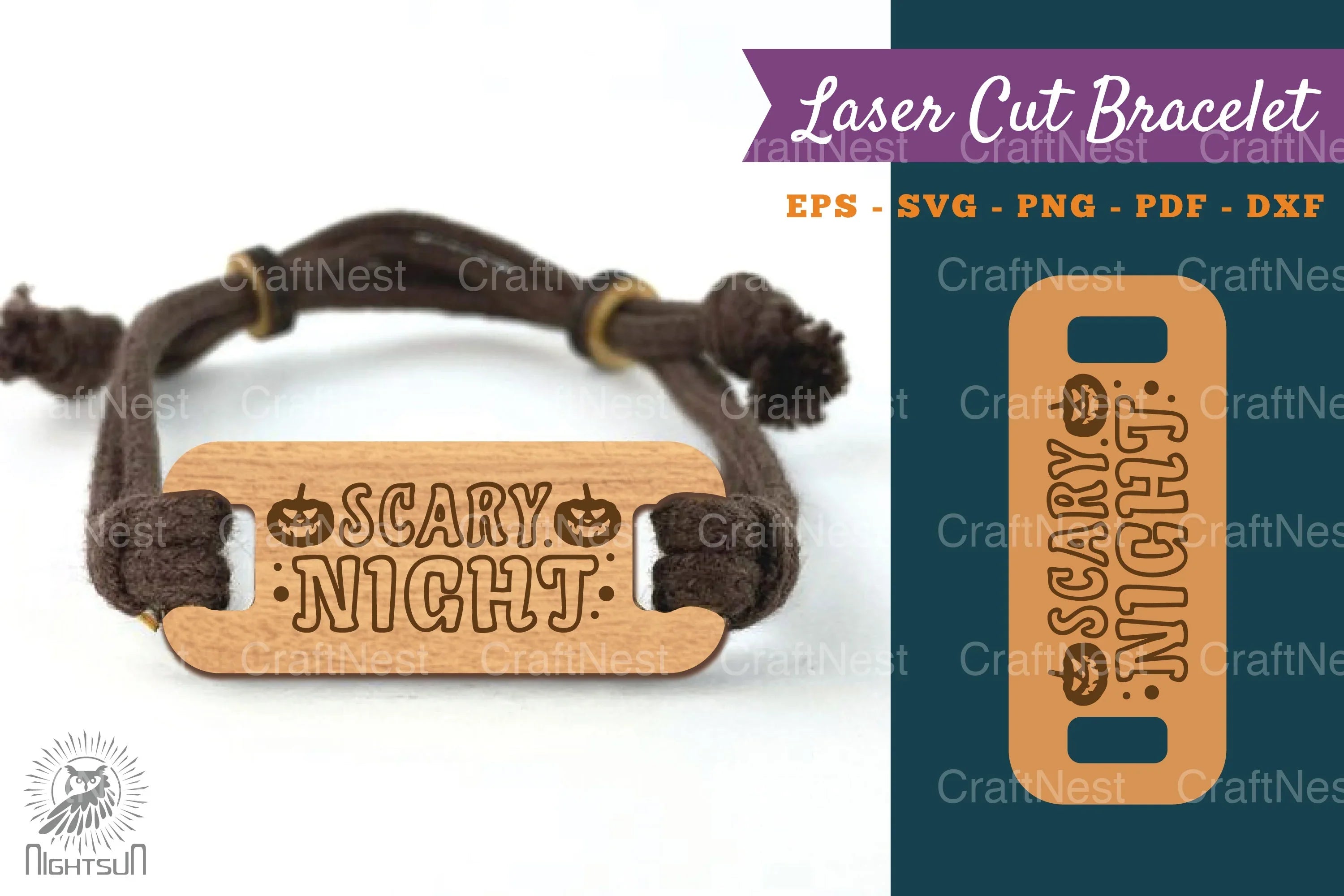 Scary Night Laser Cut Bracelet SVG Bundle - CraftNest - Digital Crafting and Art