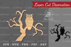 Scary Owl Laser Cut Decoration Clipart Bundle - CraftNest - Digital Crafting and Art