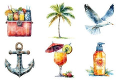 Scenic Beach Sea Summer Clipart Bundle - CraftNest - Digital Crafting and Art