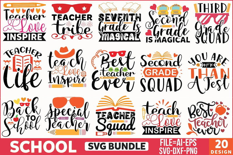 School Design SVG Bundle 1 - CraftNest - Digital Crafting and Art