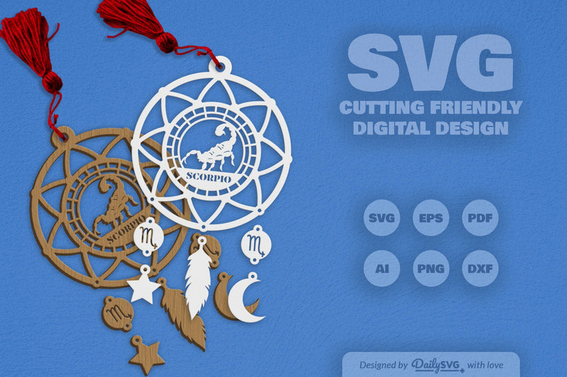 Scorpio Dream Catcher Set SVG Bundle 10 - CraftNest - Digital Crafting and Art