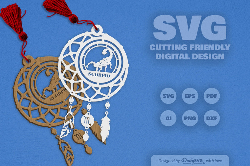 Scorpio Dream Catcher Set SVG Bundle 6 - CraftNest - Digital Crafting and Art