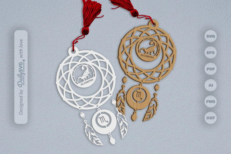 Scorpio Dream Catcher Set SVG Bundle 7 - CraftNest - Digital Crafting and Art