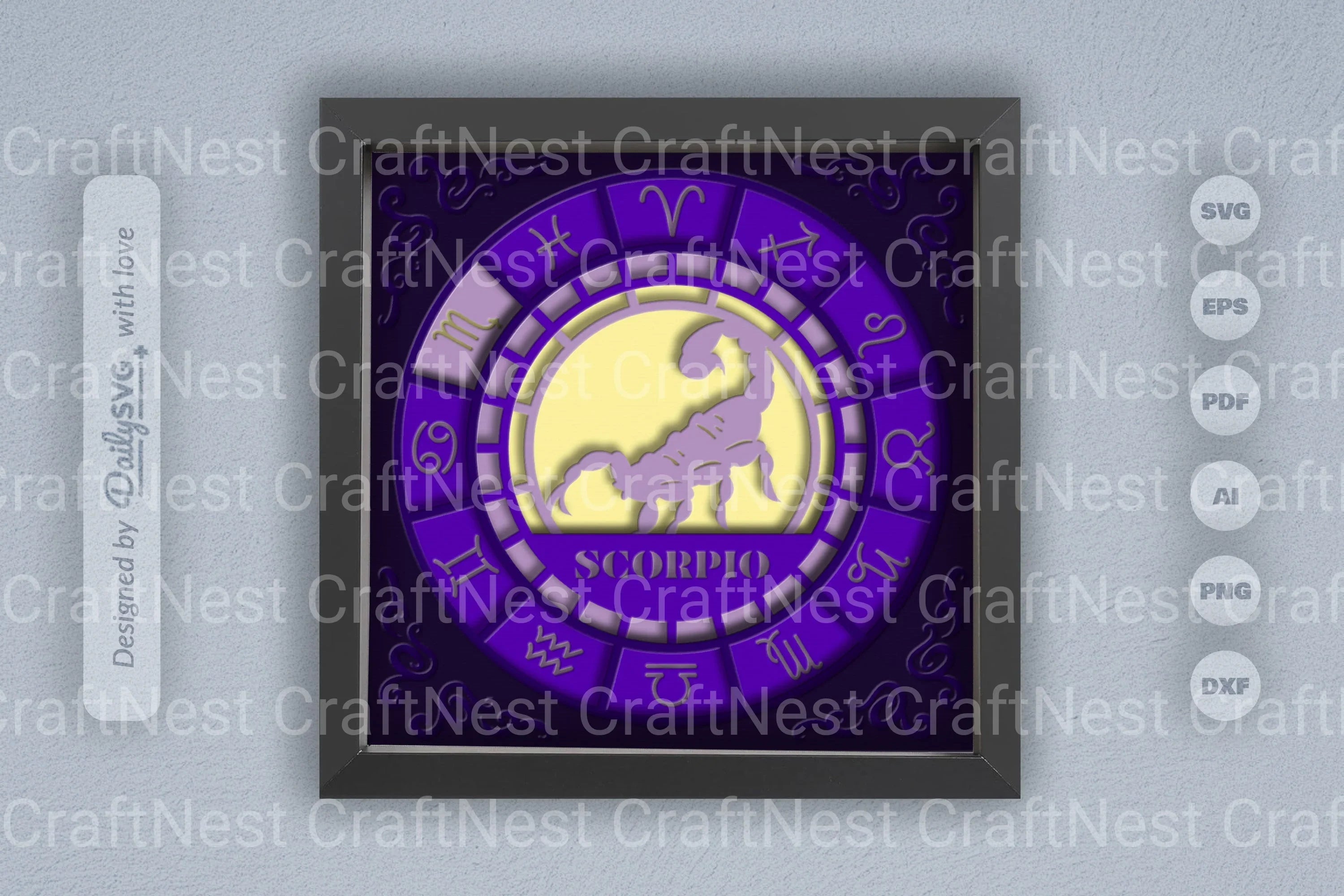 Scorpio Zodiac 3D Shadow Box Papercut SVG Bundle