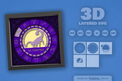 Scorpio Zodiac 3D Shadow Box Papercut SVG Bundle - CraftNest - Digital Crafting and Art